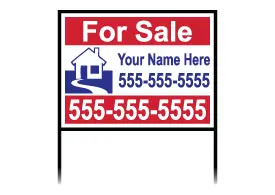 Custom Metal Yard Sign for Business Advertising and Real Estate