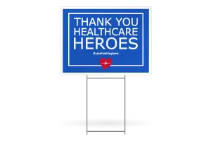 Durable, weather-resistant yard sign with vibrant colors and bold messaging.