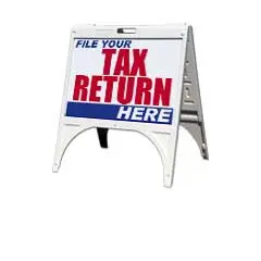 Sandwich boards or A-frame bundles for the sidewalk Sandwich boards or A-frame bundles for the sidewalk