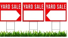 plastic yard sale signs with wire stakes